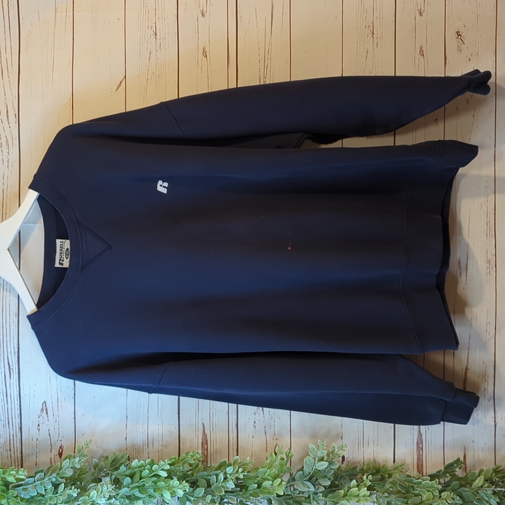 Vintage‎ 90's Russell Athletic Pro Cotton Crewneck Pullover Boxy Y2K Men's Navy